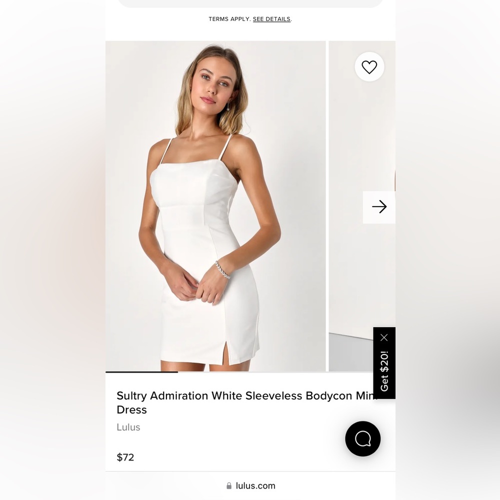 Lulu’s White Sleeveless Bodycon Mini Dress - Size S